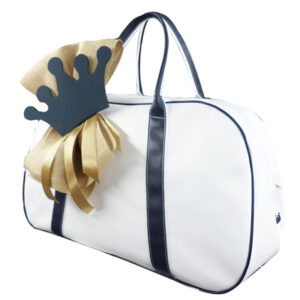 Τσάντα 11711 Κορώνα Λευκό-Μπλέ Σκούρο Zaxos