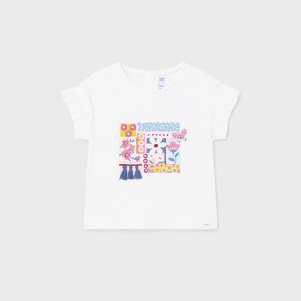 Μπλούζα 24-01010-010 Λευκό-Ρόζ Mayoral