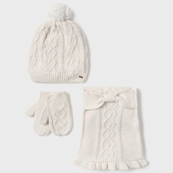 Σετ Σκούφος-Κασκόλ-Γάντια 14-10768-036 Εκρού Mayoral