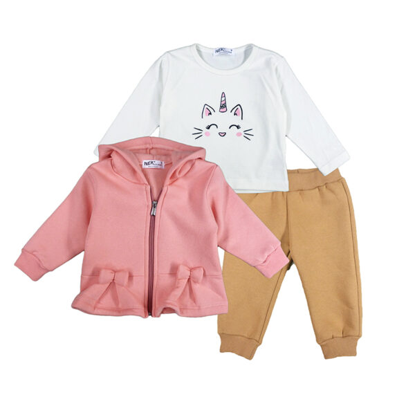 Φόρμα 172324 Ρόζ Nek Kidswear (Σετ 3 τεμαχίων)