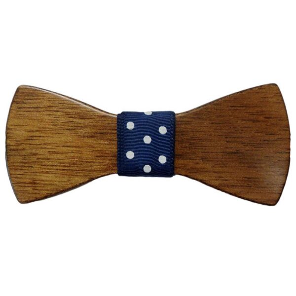 Παπιγιόν Ξύλινο 001 Μπλέ Πουά Sgc