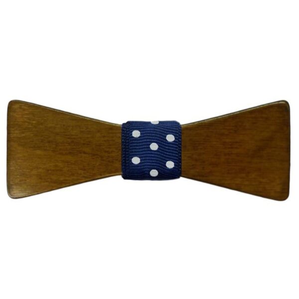 Παπιγιόν Ξύλινο 007 Μπλέ Πουά Sgc