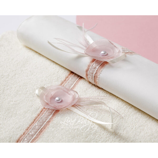 Σετ Λαδόπανα 1567 Εκρού-Ρόζ Lina Baby_2